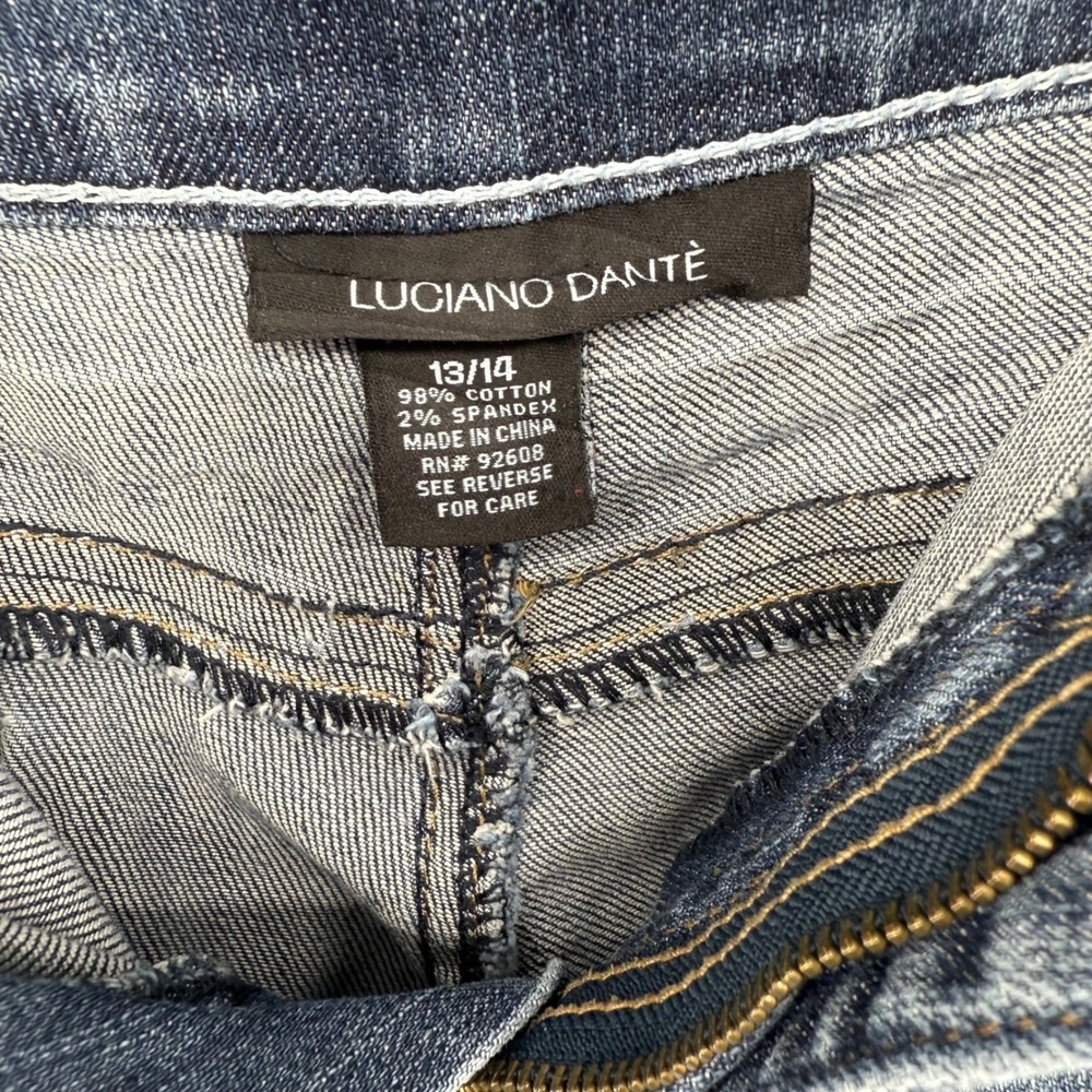 Luciano Dante Blue Denim Jeans Womens 13/14 Embellished Pockets - Picture 5 of 13